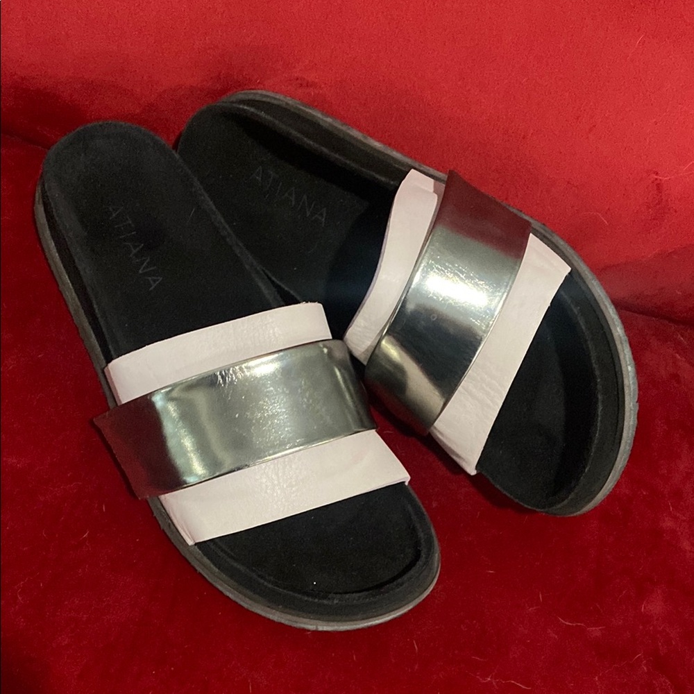 Atiana Women's Silver and light purple Slide Sandals